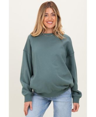 Maternity Oversized Fleece Crewneck Sweatshirt