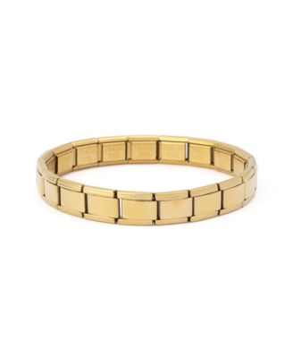 Cubic Zirconia Gold-Tone Link & Chain Stretch Bracelet