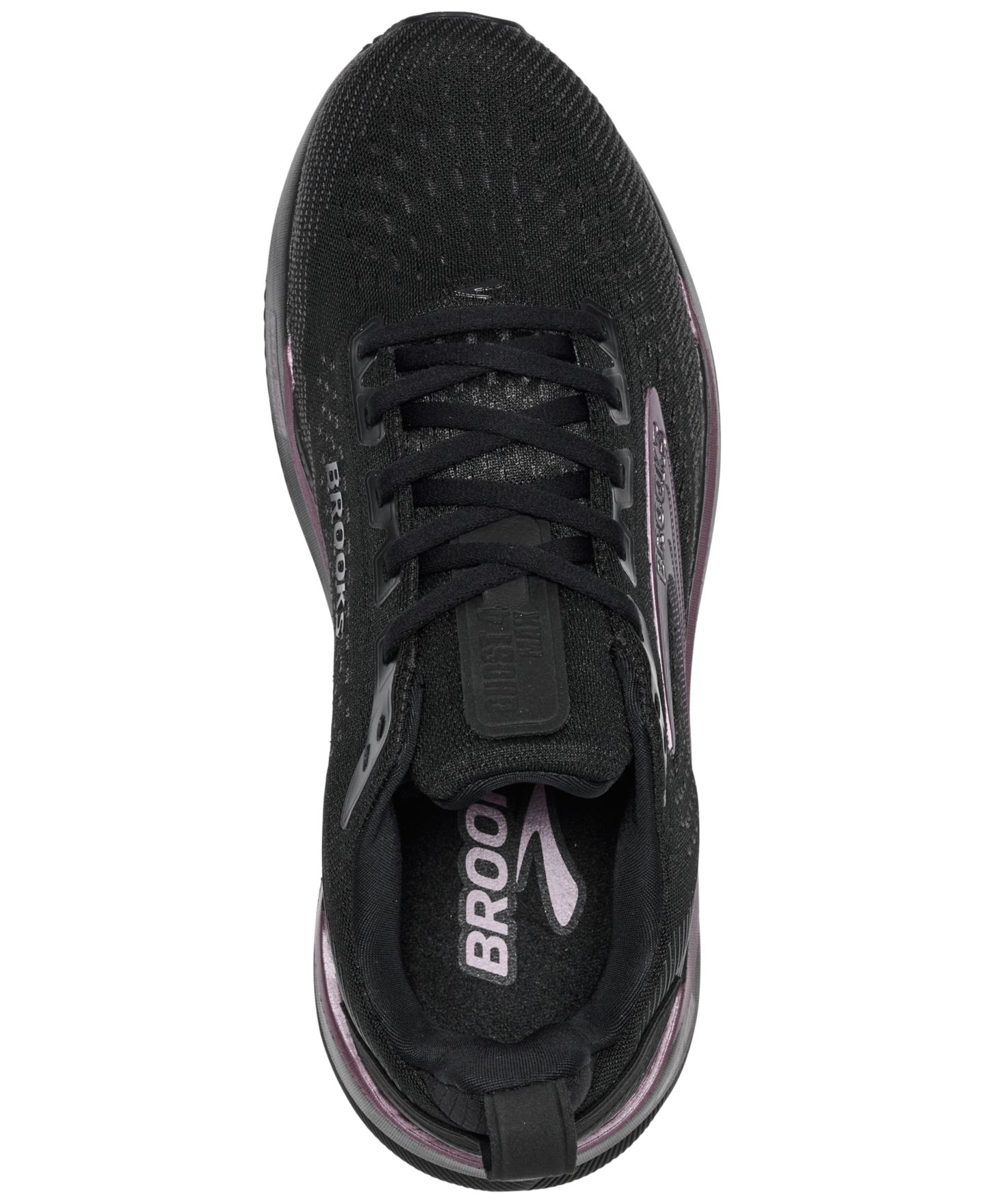 Женские кроссовки Brooks Ghost Max 4 Wide Width Lightweight Running, цвет: Чёрный / Розовый — фото 5