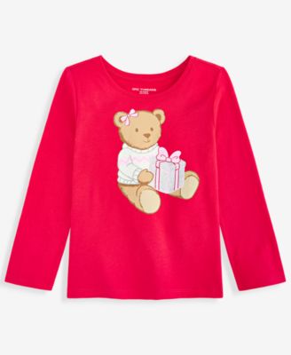Toddler Girls' 12M-5T Holiday Bear Long-Sleeve Graphic T-Shirt
