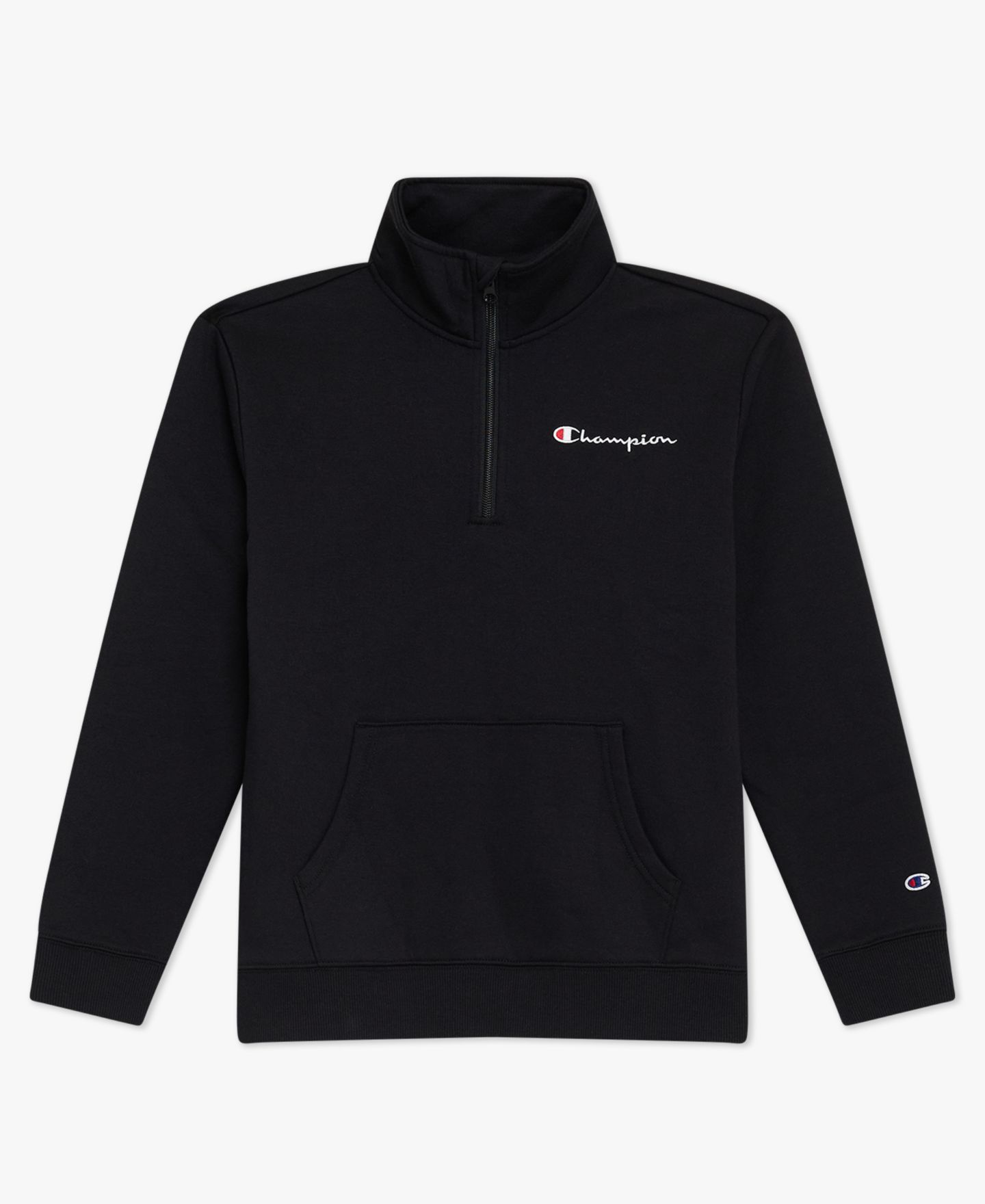 Толстовка Champion Quarter-Zip Logo Sweatshirt для мальчиков, цвет: Чёрный оникс — фото 5