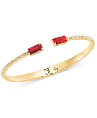 Silver-Tone Crystal Baguette Cuff Bracelet