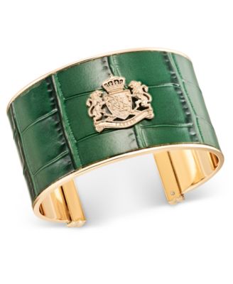 Gold Tone Logo Leather Bracelet