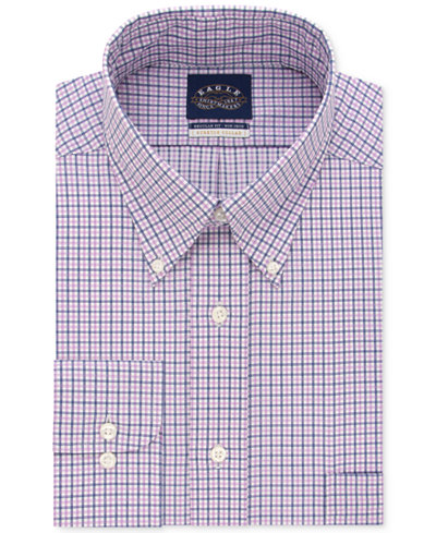 Eagle Men's Big and Tall Classic-Fit Stretch Collar Non-Iron Check Dress Shirt