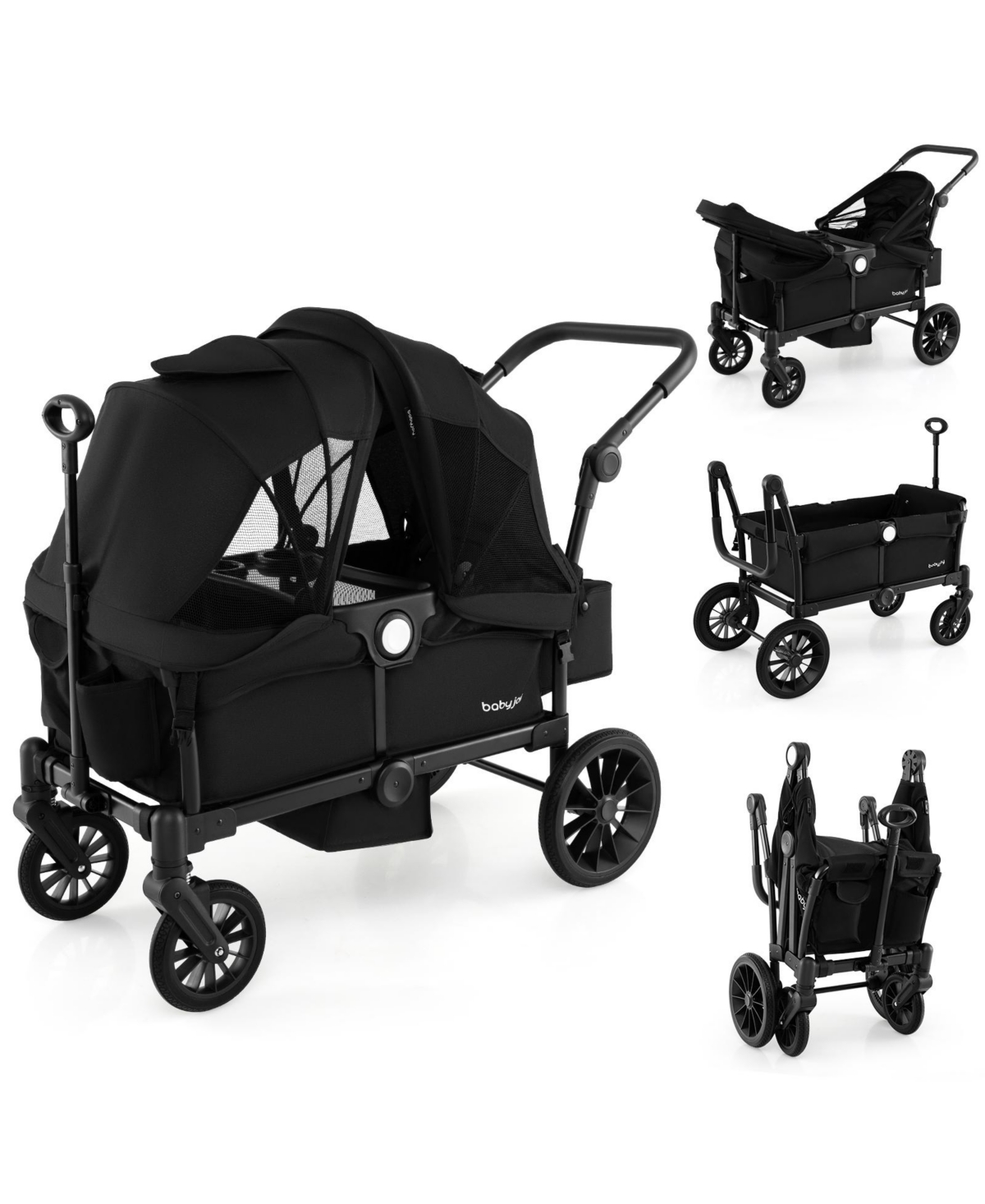 Costway Wagon Stroller for 2 Kids Push Pull Double