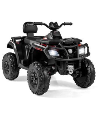 24V Kids ATV 2-Seater 4-Motor LED Lights Ride-On Quad, 130 lbs Capacity, Ages 3-8