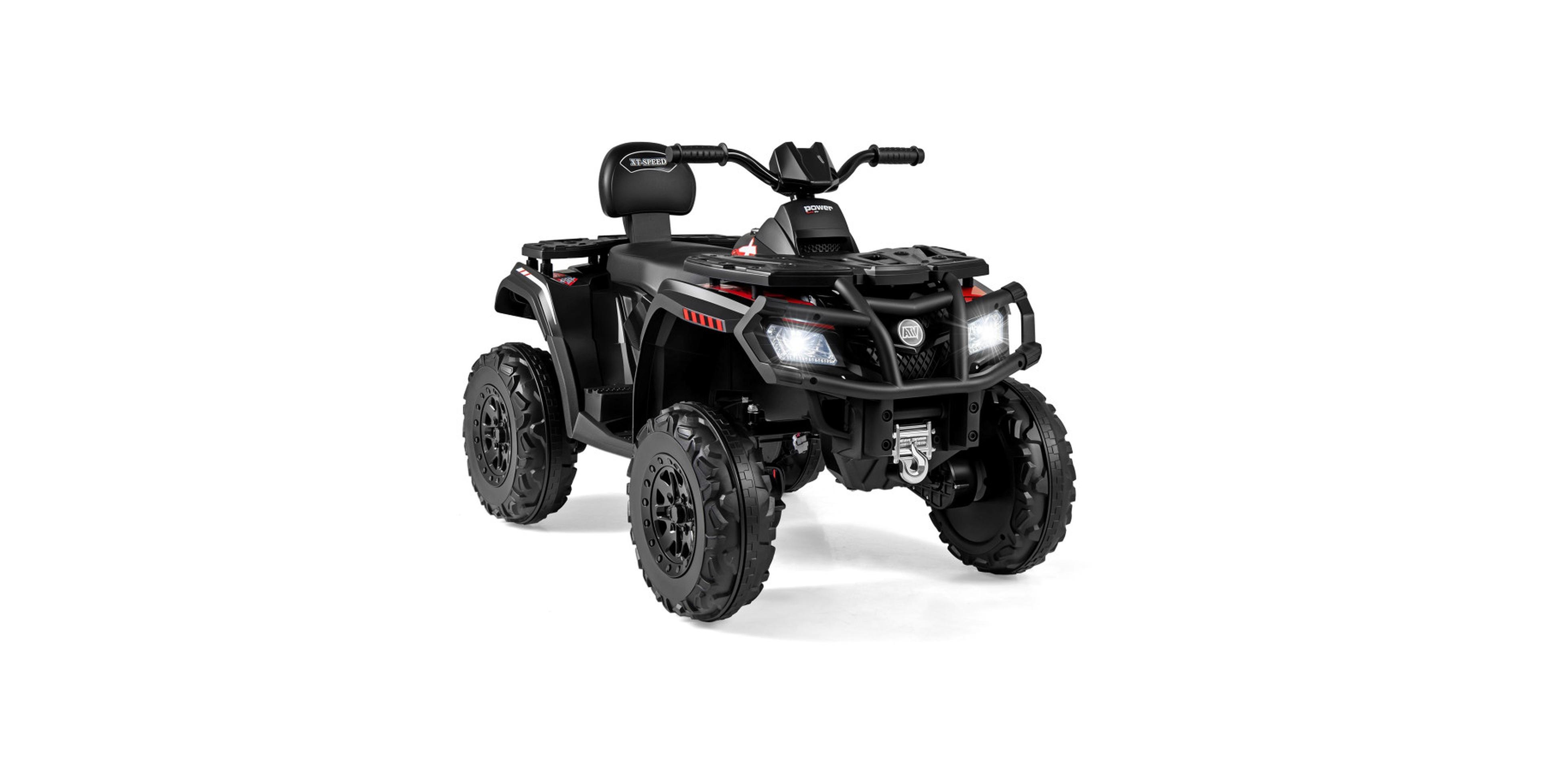 Sugift 24V Kids Atv 2-Seater 4-Motor Led Lights Ride-On Quad, 130 lbs Capacity, Ages 3-8