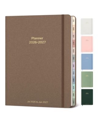 Academic Weekly Monthly Planner Hardcover Linen Tabs For Students Teachers