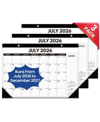3 Pack 18 Month Large Monthly Desktop Wall Calendar For Planning Organization