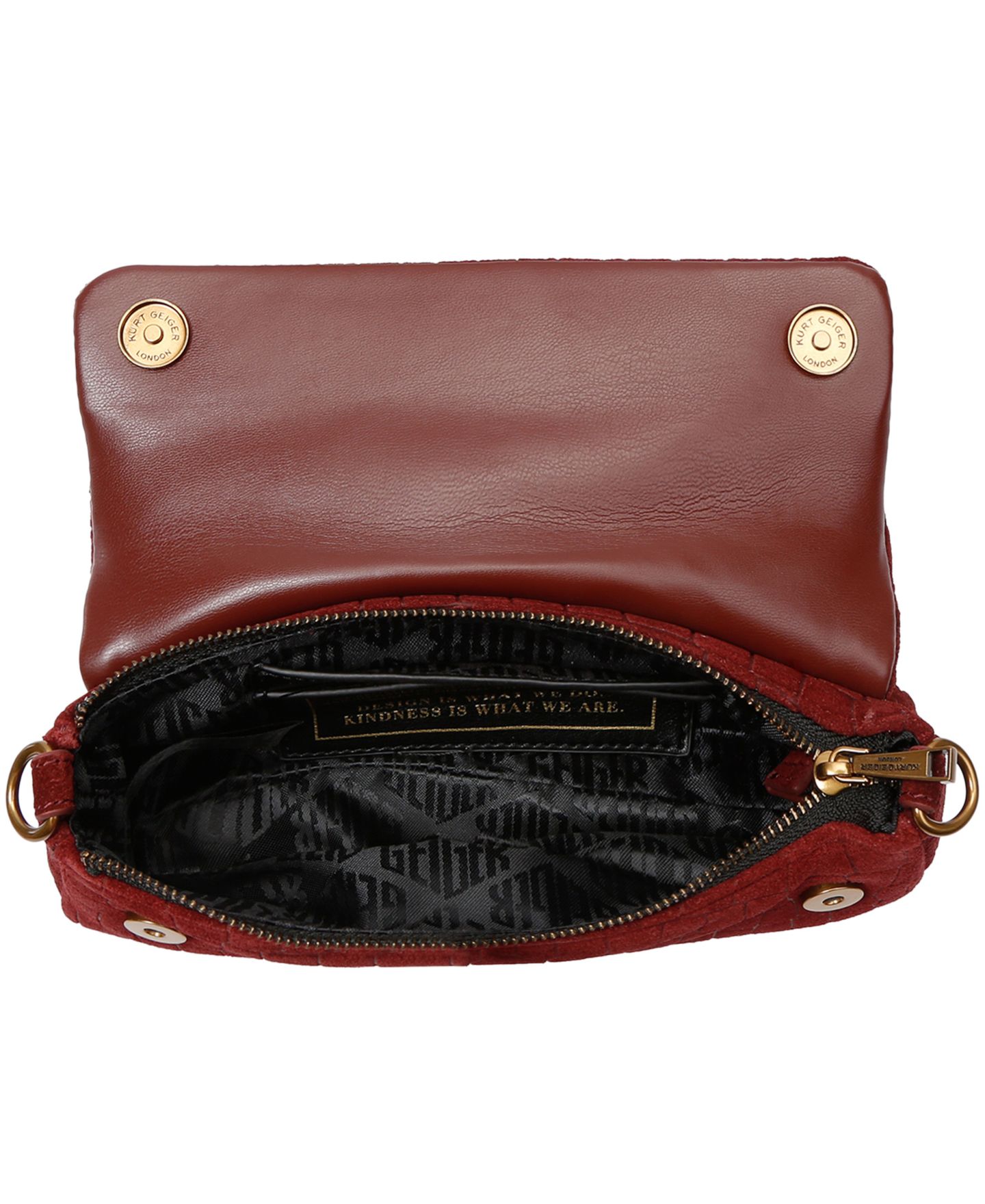 Женская сумка Kurt Geiger London Small Pickle Embossed Suede Shoulder, цвет: Винный — фото 4