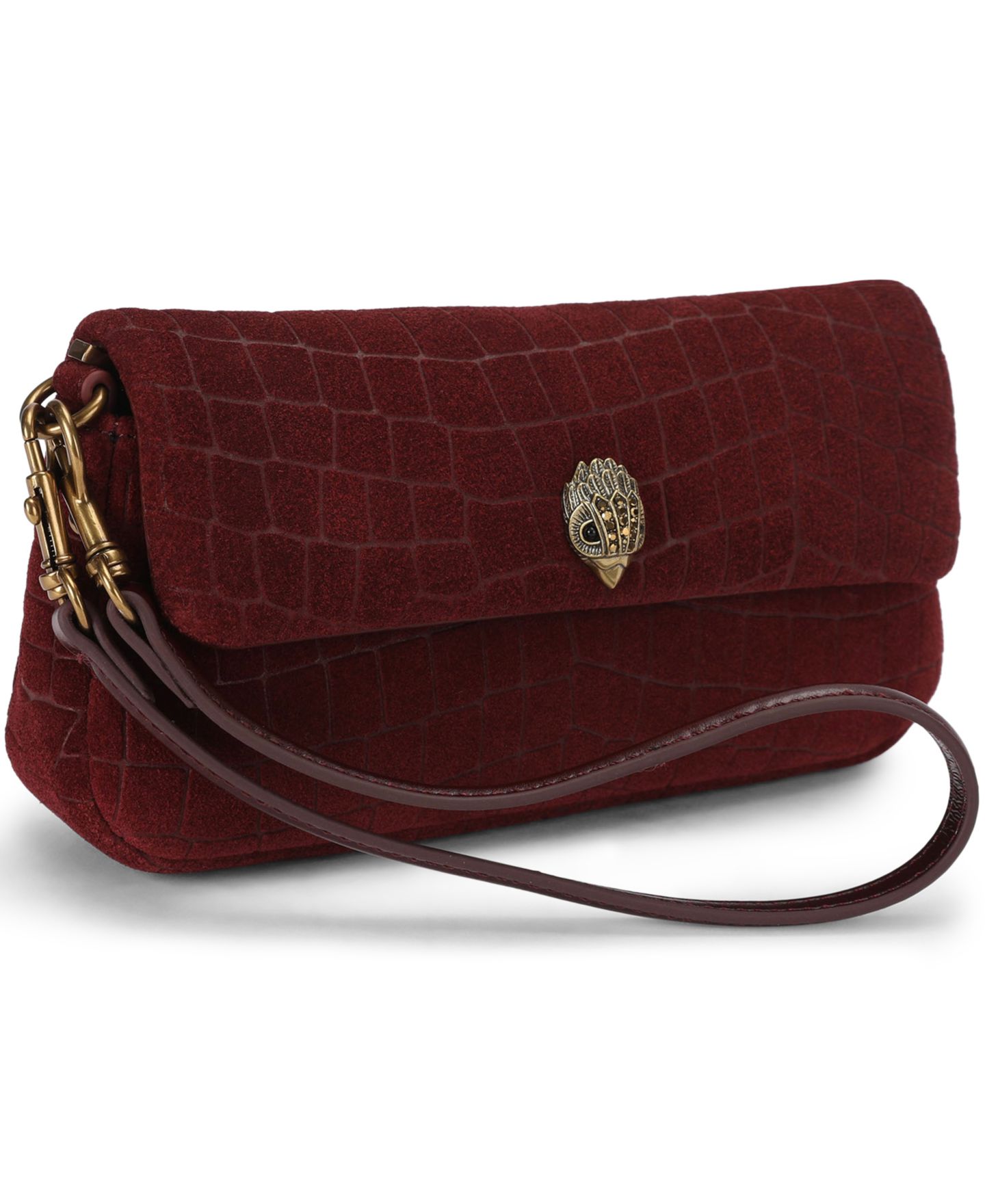 Женская сумка Kurt Geiger London Small Pickle Embossed Suede Shoulder, цвет: Винный — фото 3