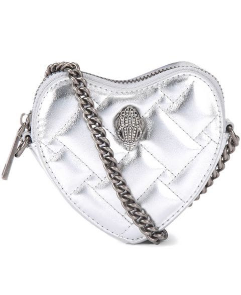 Женская сумка через плечо Kurt Geiger London Micro Heart, цвет: Серебряный