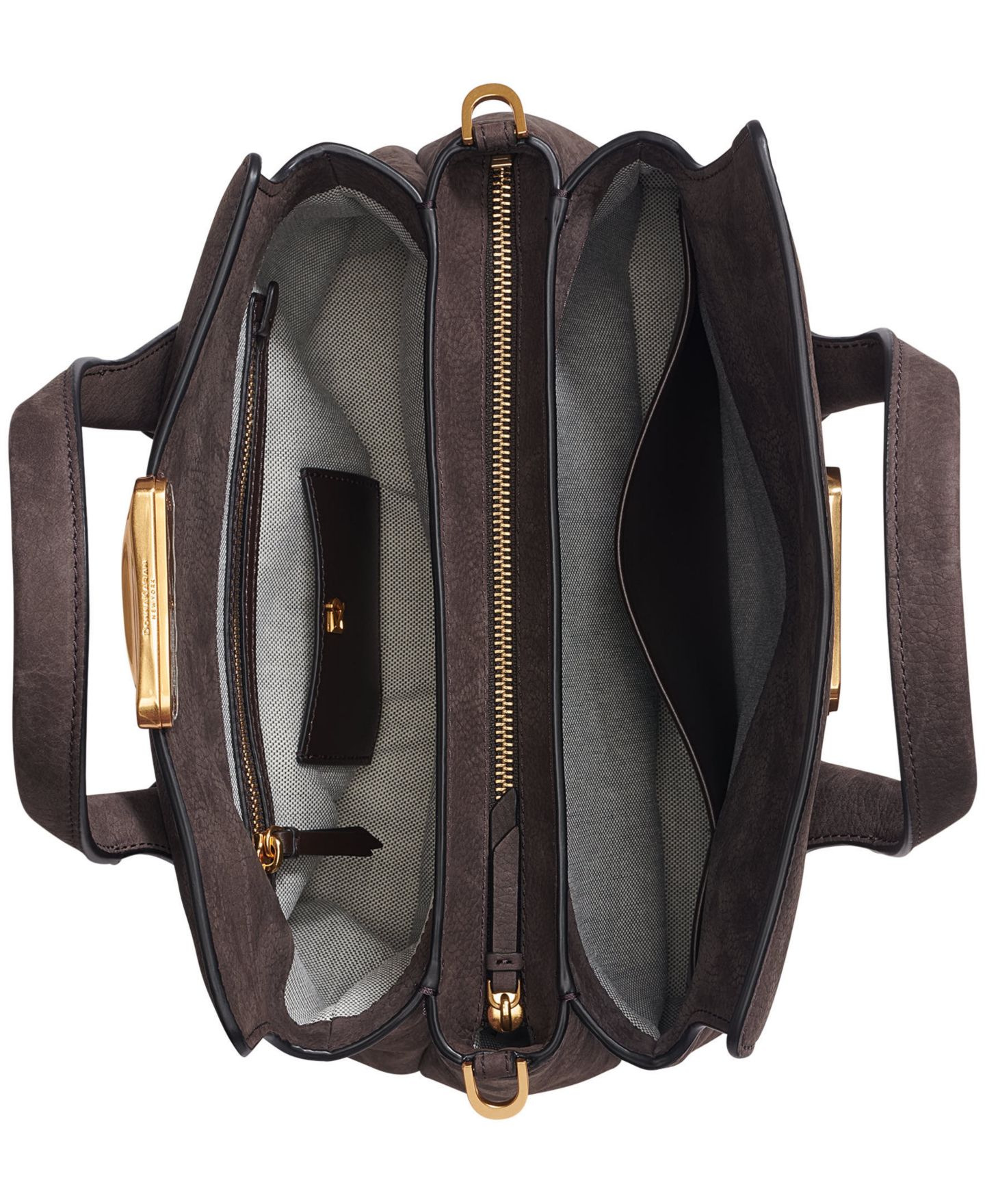 Женская сумка Donna Karan New York Amagansett Triple Compartment Medium Satchel Handbag, цвет: Тёмно-коричневый — фото 4
