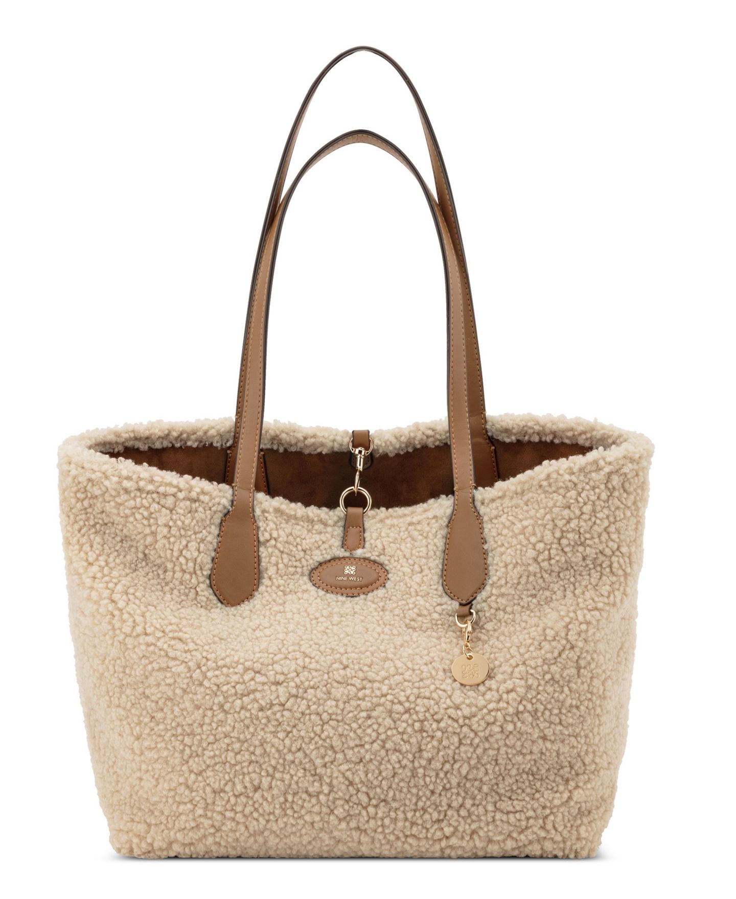 Женская сумка Nine West Emerick Large Reversible Tote with Removable Shoulder Handbag, цвет: Бежевый карамельный — фото 6
