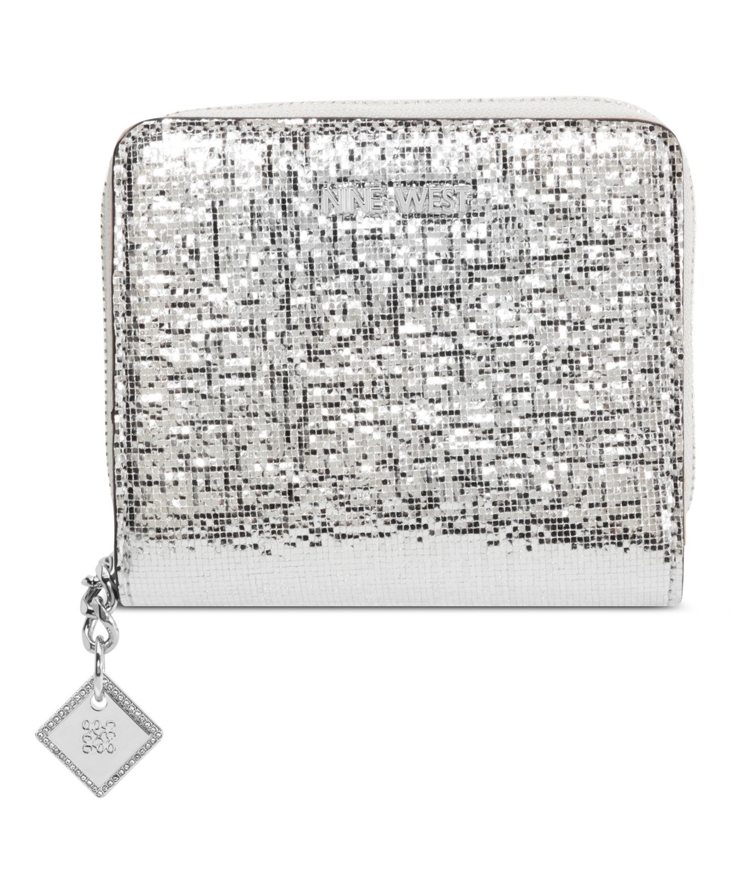 Женский кошелёк Nine West Kristina Zip Around Card Slots Wallet, цвет: Серебряный — фото 1