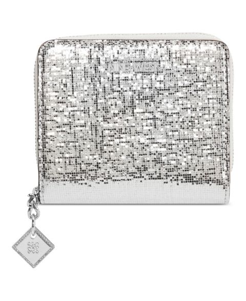 Женский кошелёк Nine West Kristina Zip Around Card Slots Wallet, цвет: Серебряный