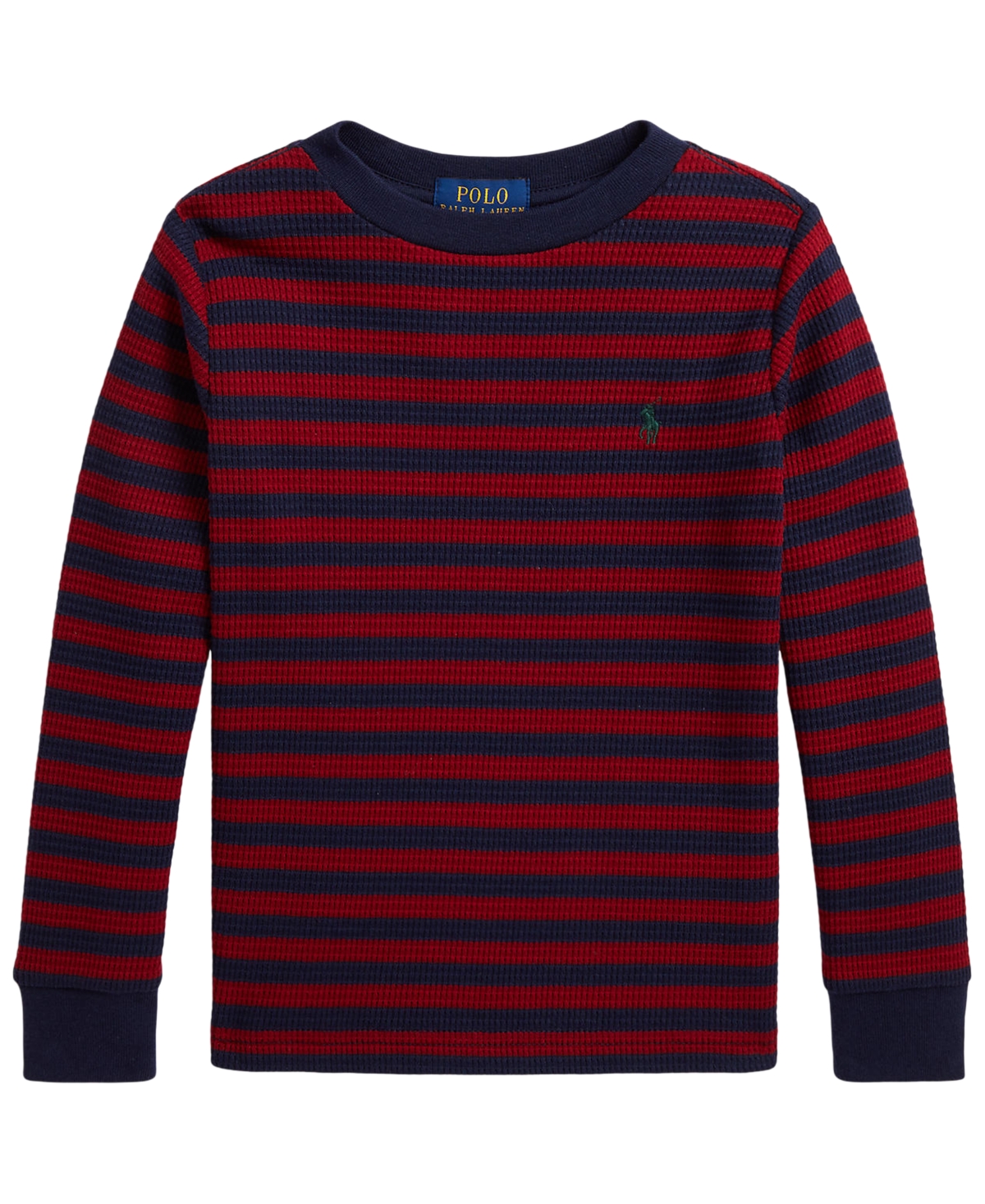 Polo Ralph Lauren Boys' 8-20 Striped Waffle-Knit Crewneck T-Shirt