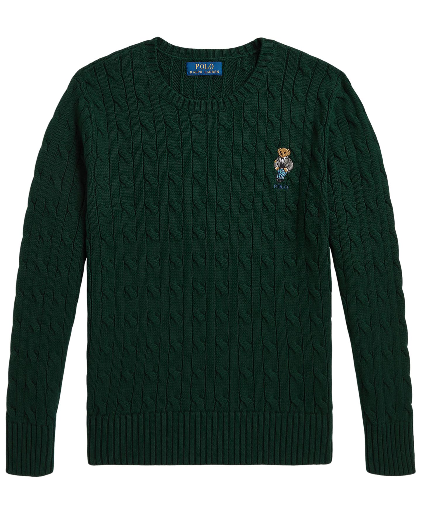 Свитер Polo Ralph Lauren Polo Bear Cable-Knit Cotton для мальчиков, цвет: Зелёный — фото 4