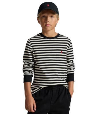 Boys' 8-20 Striped Waffle-Knit Long-Sleeve T-Shirt