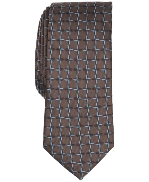 Мужской галстук Alfani Slim Tie, цвет: Коричневый