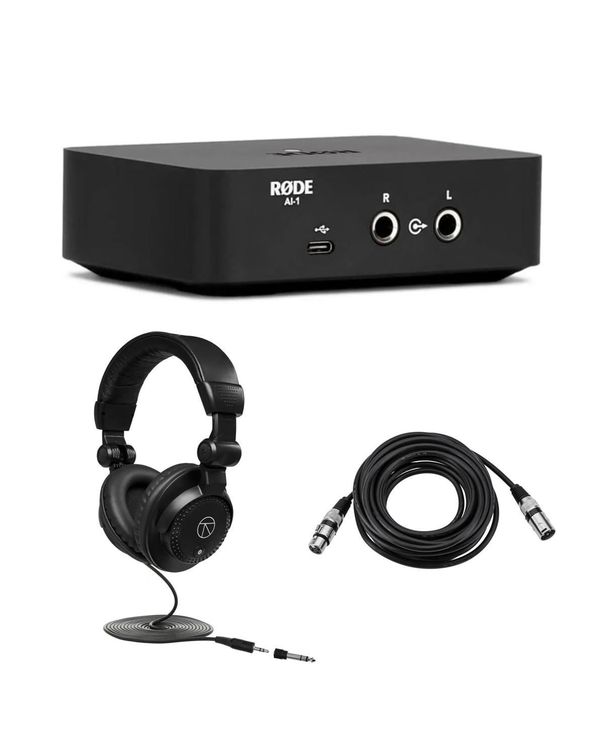 Rode Ai-1 Single-Channel Usb Audio Interface Bundle, Compatible with macOS 11+ and Windows 10+ - Black