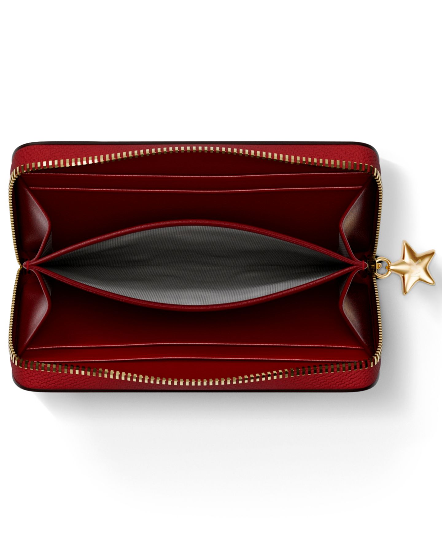 Женский кошелёк Michael Kors Zip Around Star Charm Card Case, цвет: Глубокий красный — фото 3