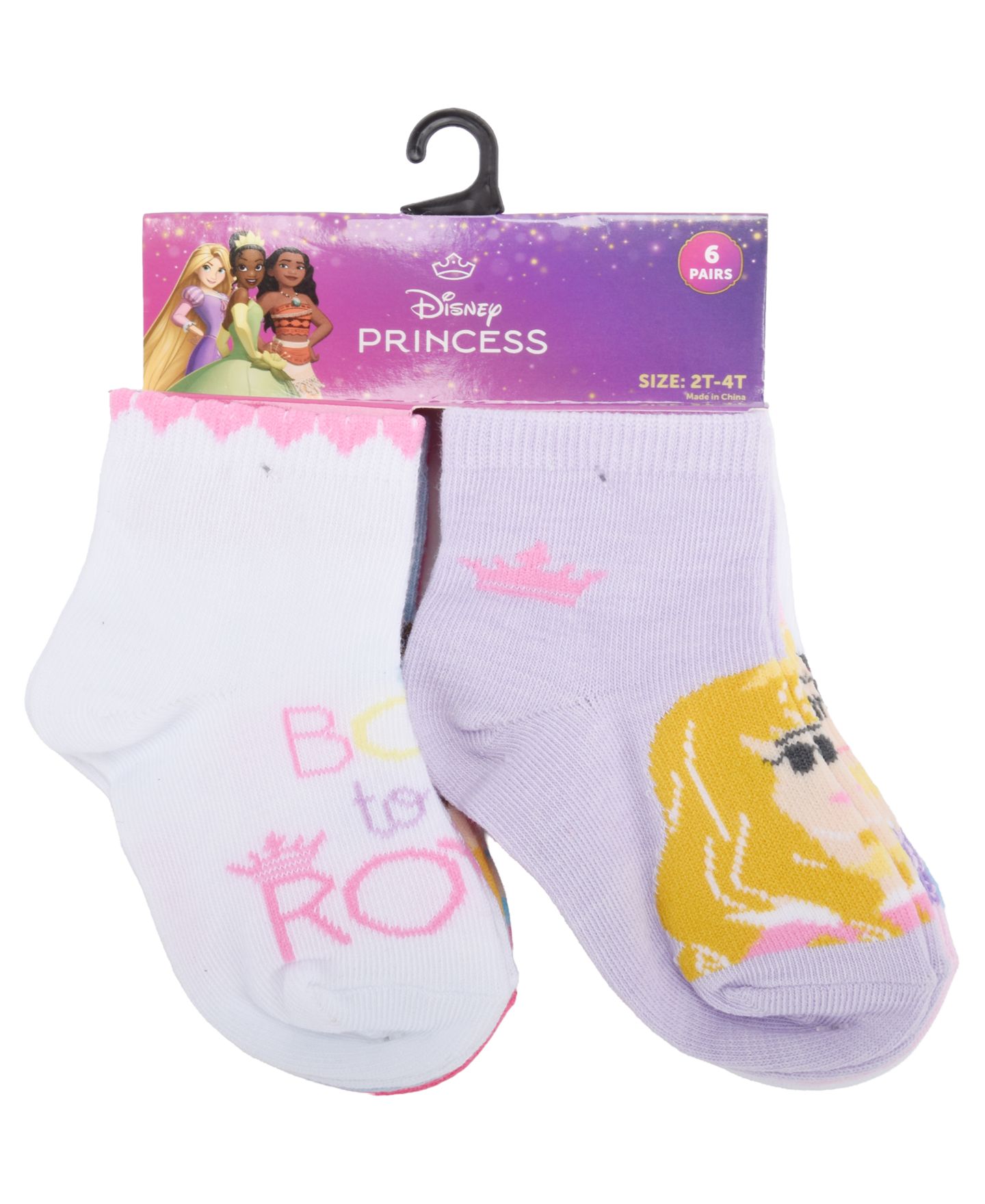 Детские носки Planet Sox Disney Princess с резинкой на щиколотке, набор из 6 пар, 2T-5T, цвет: Белый — фото 5