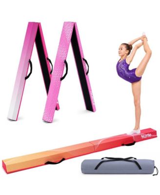 6 FT Foldable Balance Beam for Kids and Toddlers, Portable Gymnastics Training Equipment for Home Practice