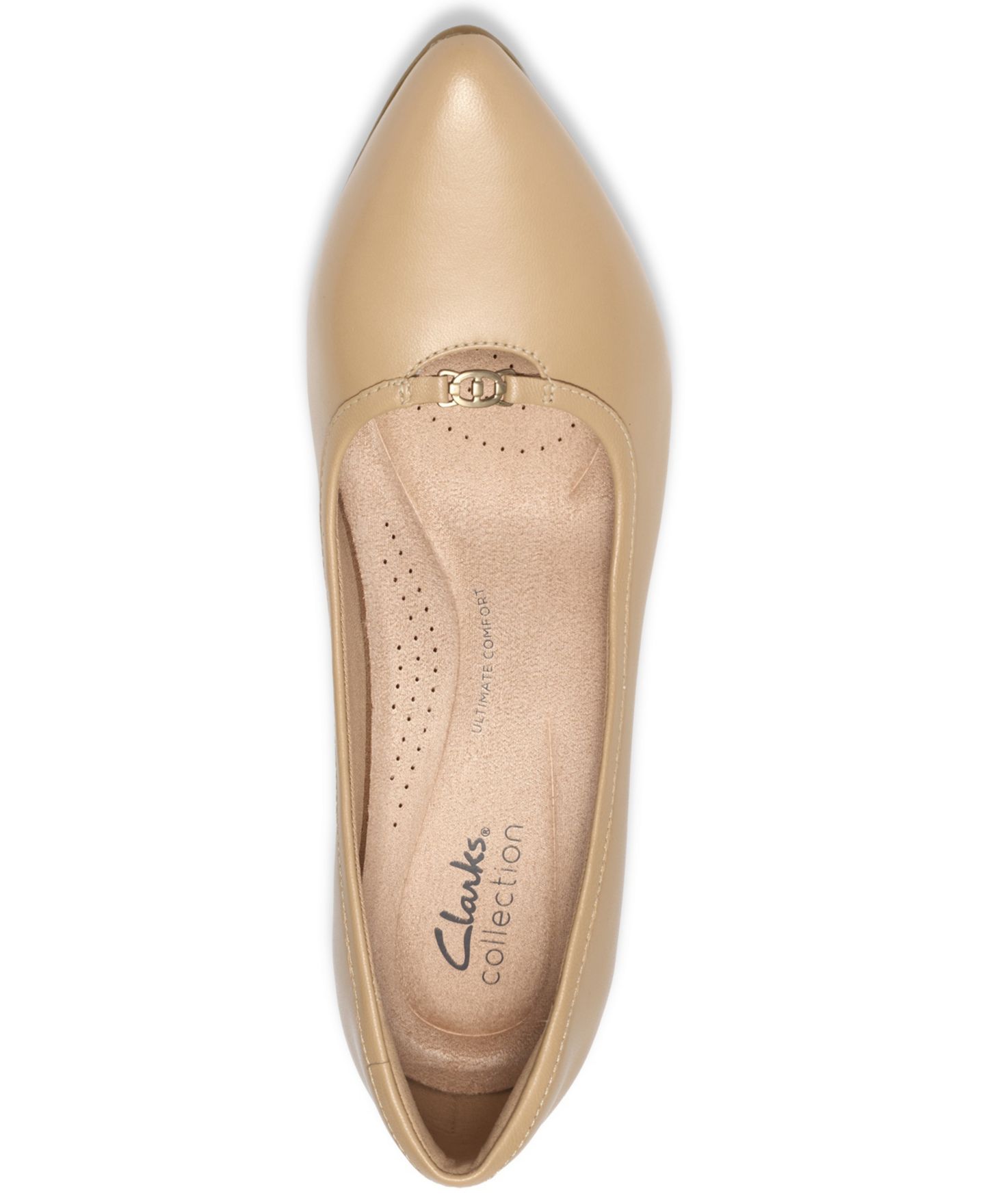 Женские туфли Clarks Kacelyn Grace Pointed-Toe Kitten Heel Pumps, цвет: Бежевый кожаный — фото 4