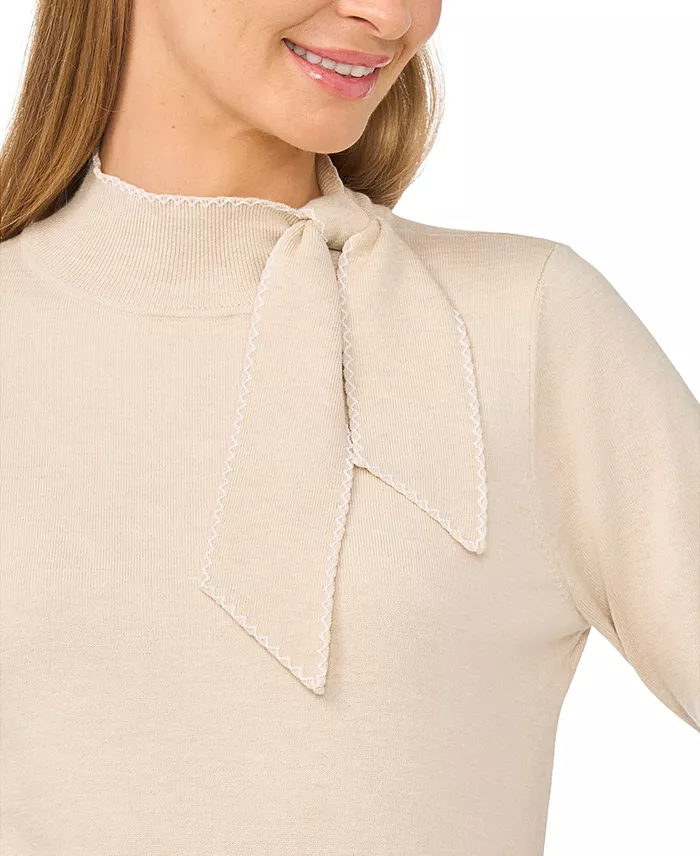 Women's Scarf Tie Neck Sweater - thumbnail 5
