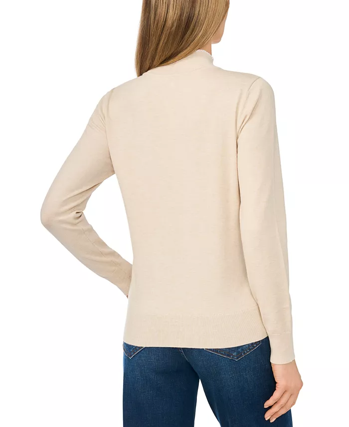 Women's Scarf Tie Neck Sweater - thumbnail 8