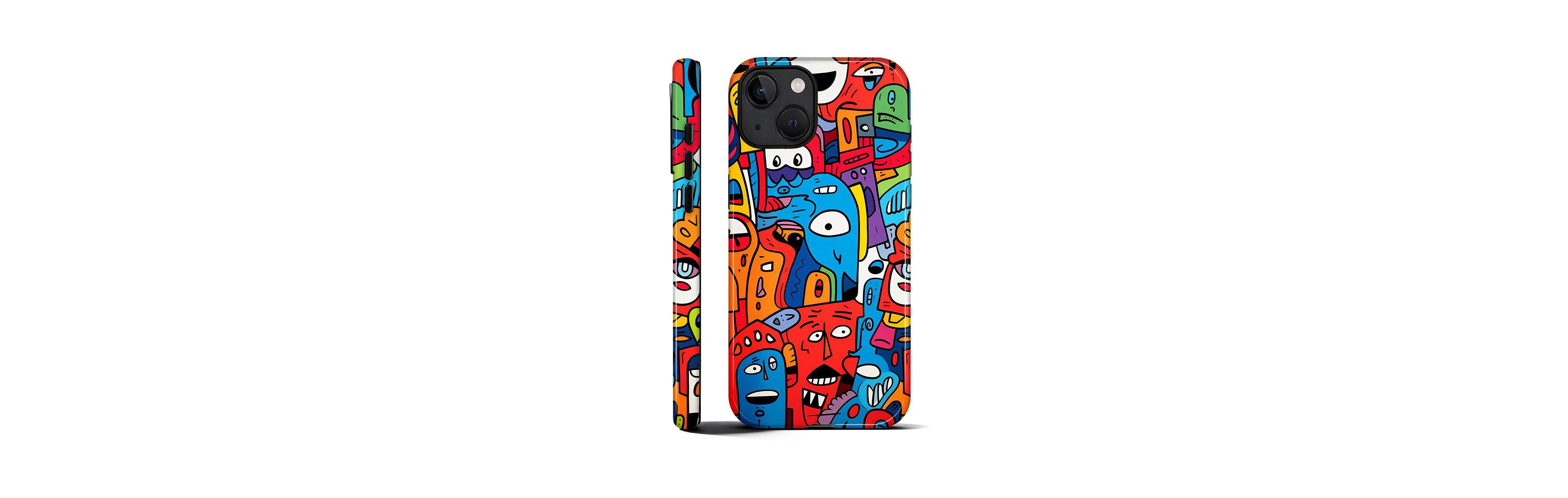 Lisen Faces Color Dual-Layer Hard-Shell Phone Case Compatible with Apple iPhone 15 Pro