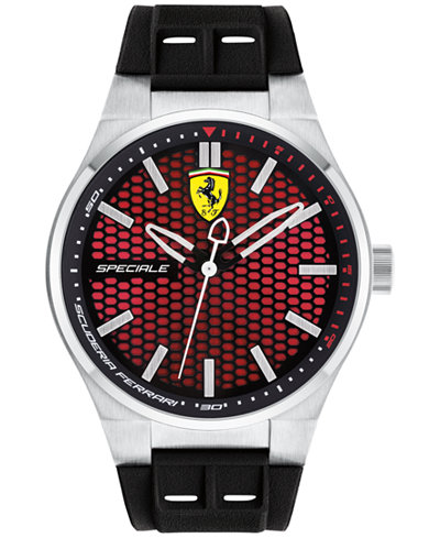 Ferrari Men's Speciale 3H Black Silicone Strap Watch 44mm 0830353