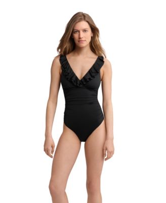 Women's Beach Club Ruffle Surplice Underwire One-Piece Swimsuit