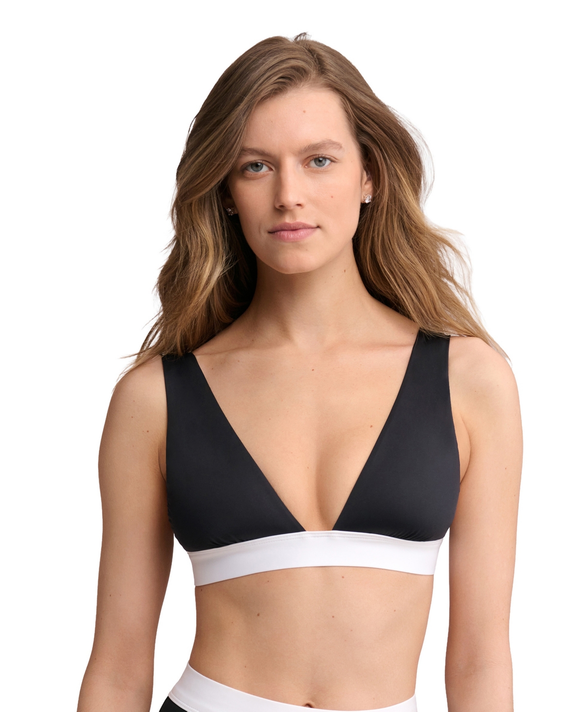 Lauren Ralph Lauren Womens Banded Modern V Neck Bra Banded High Waist Pant