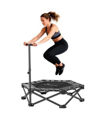 42" One-Step Fold Mini Trampoline with Adjustable Foam Handle