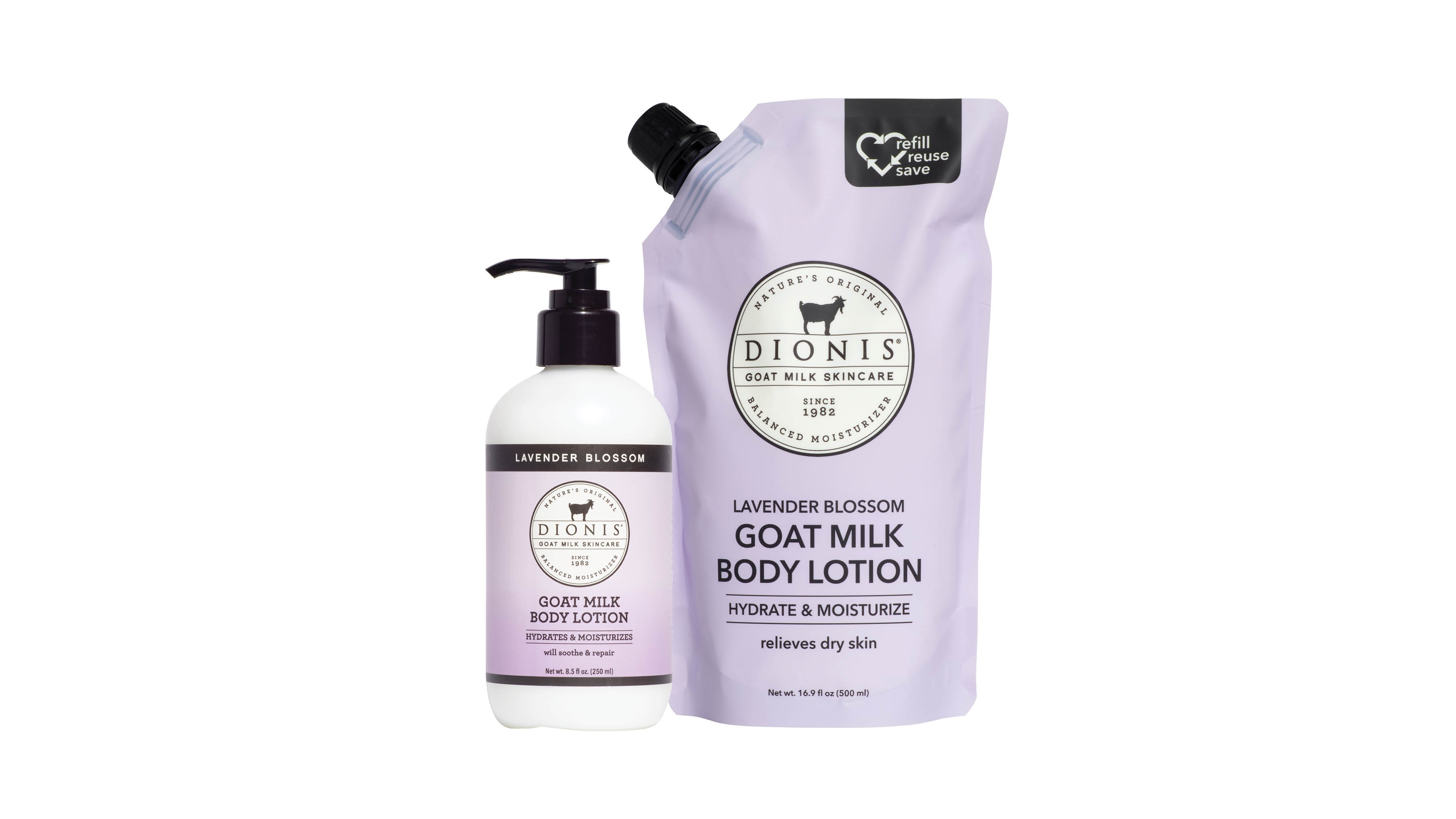 Dionis Lavender Blossom Goat Milk Body Lotion Refill Set