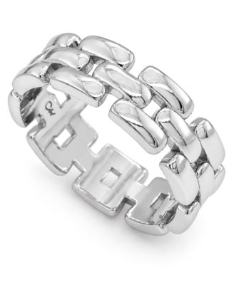 Silver Plated Link Ring