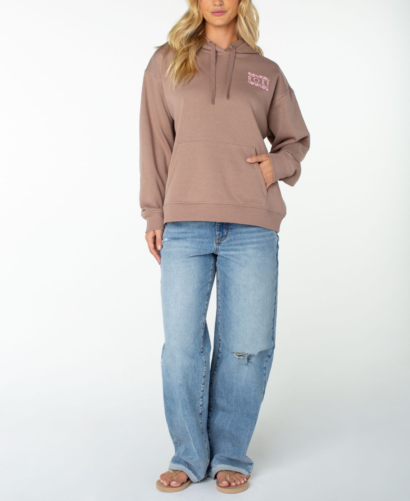 Женское худи Roxy Wailea Graphic Long-Sleeve Cotton-Blend, цвет: Имбирный — фото 5