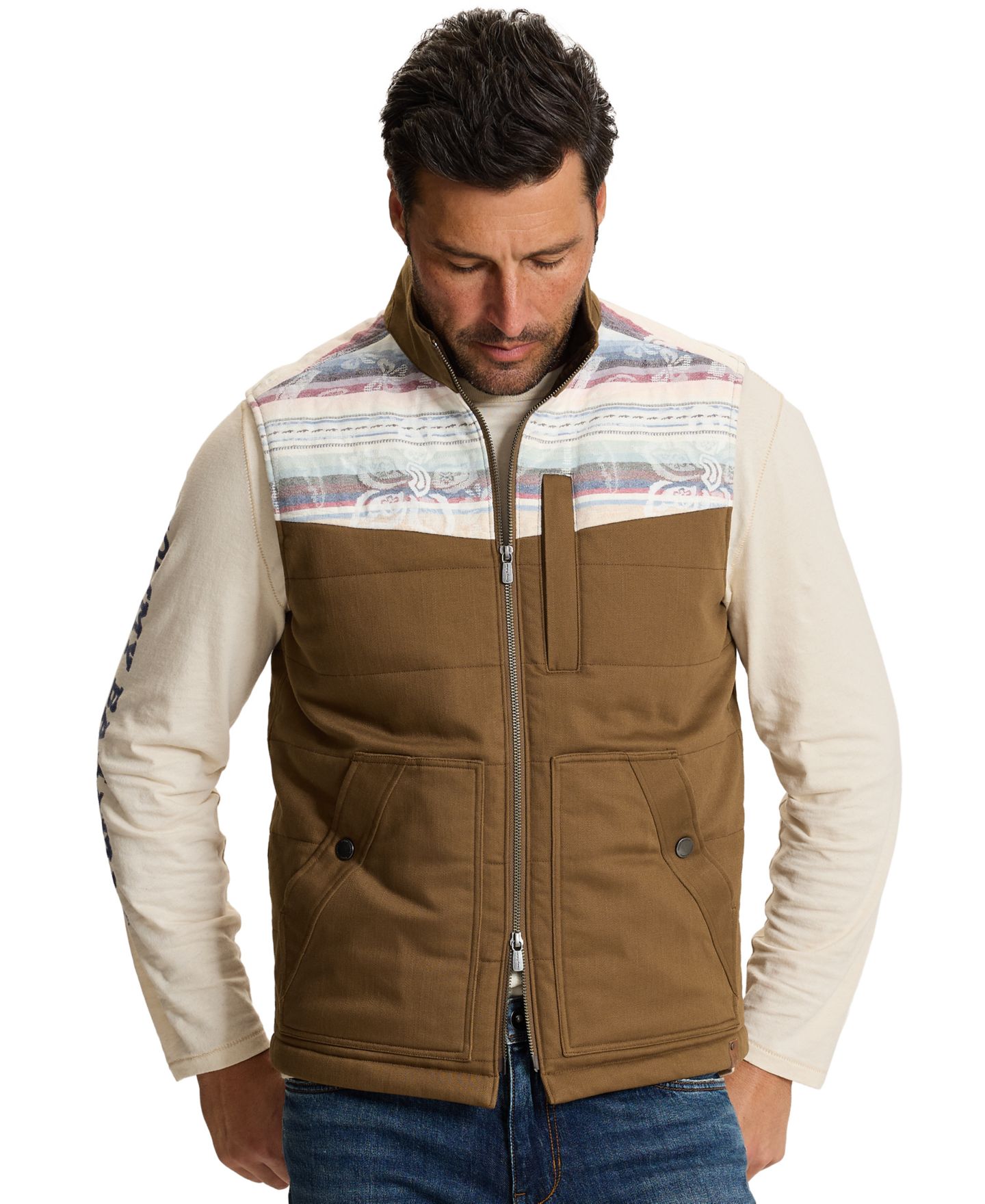 Мужской жилет Tommy Bahama Pecos Palms Western Quilted Stand-Collar, цвет: Liqueur — фото 2