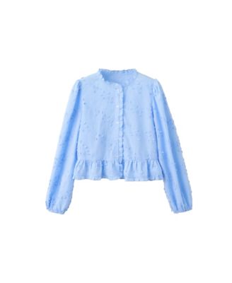 Women's Embroidered Floral Long-Sleeve Blouse