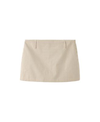 Women's Gingham Mini Cotton Skirt