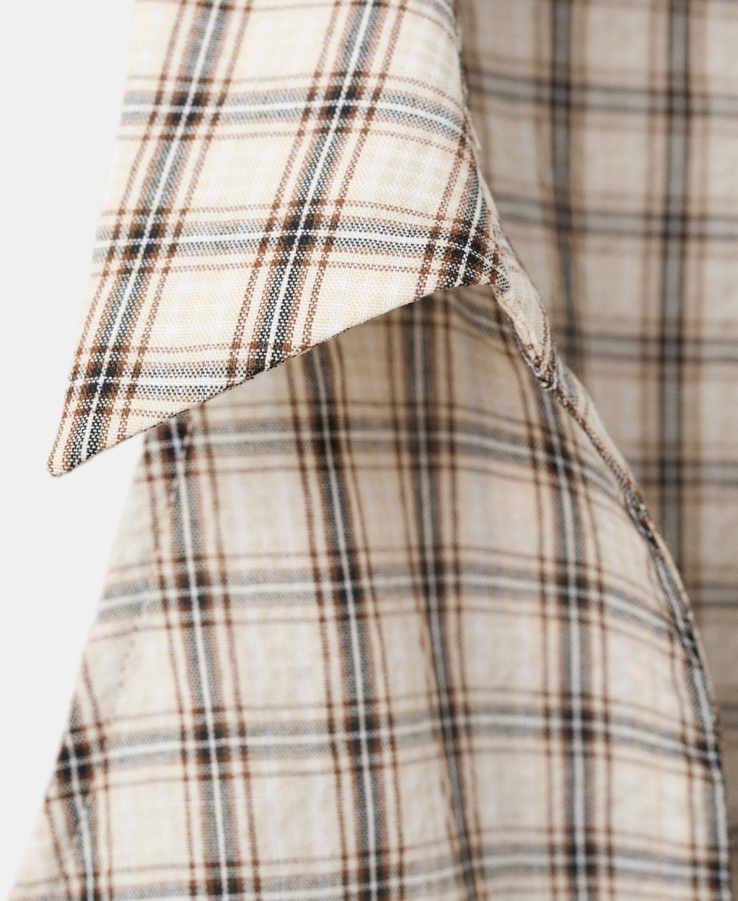 Женская блузка Mango Plaid Ruched V-Neck, цвет: Коричневый — фото 3