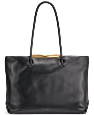 Poplin Leather Extra-Large Tote Handbag