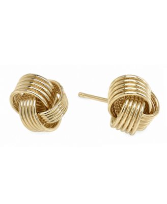 Love Knot Stud Earrings in Silver or Gold Plate