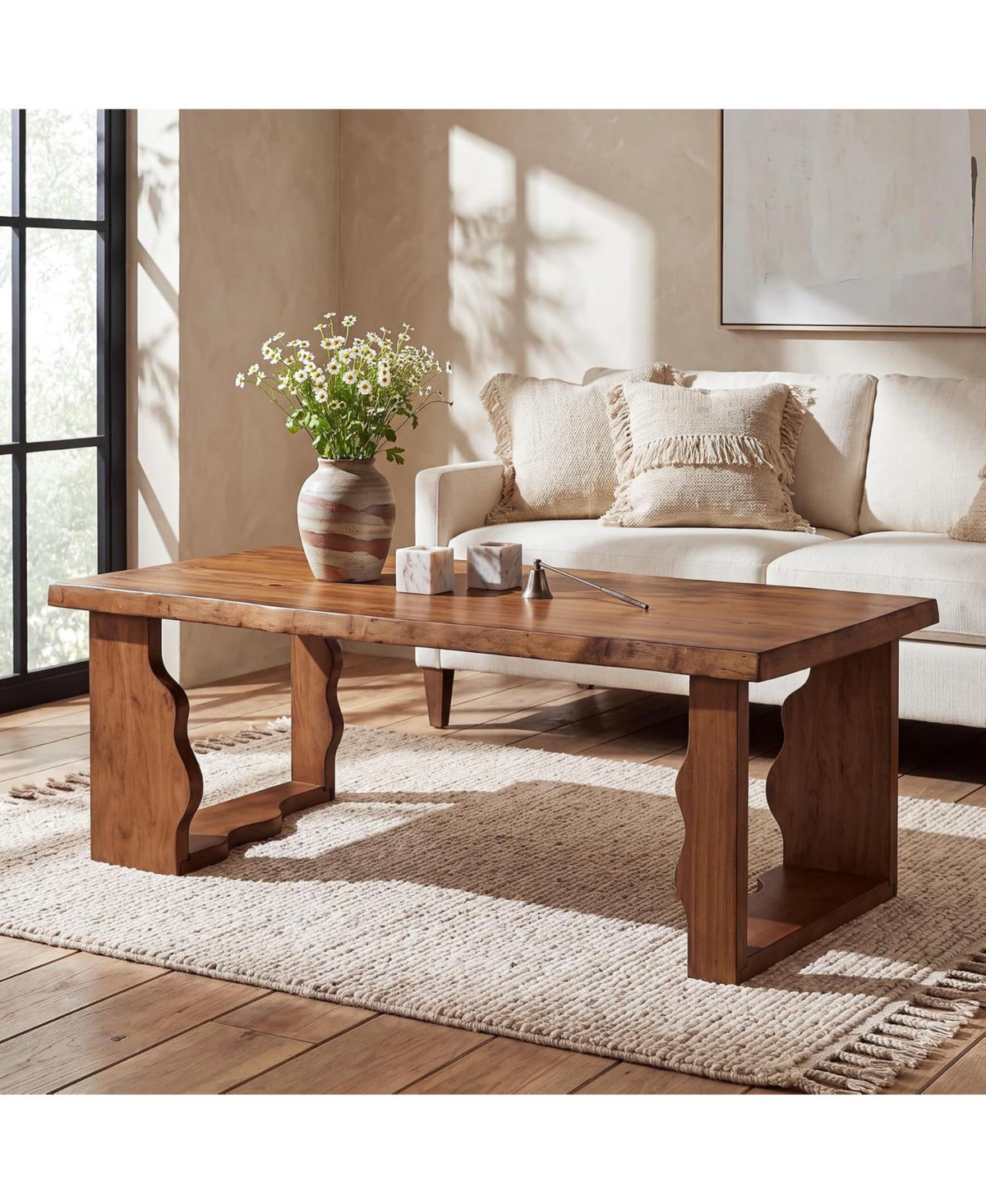 Tribesigns Coffee Center Table, Farmhouse Rectangle Tea Cocktail Table