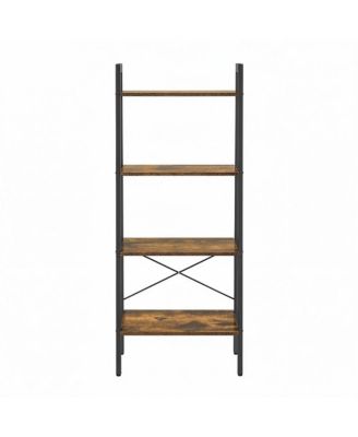 Ladder Shelf, 4-Tier Display Bookshelf with Steel Frame