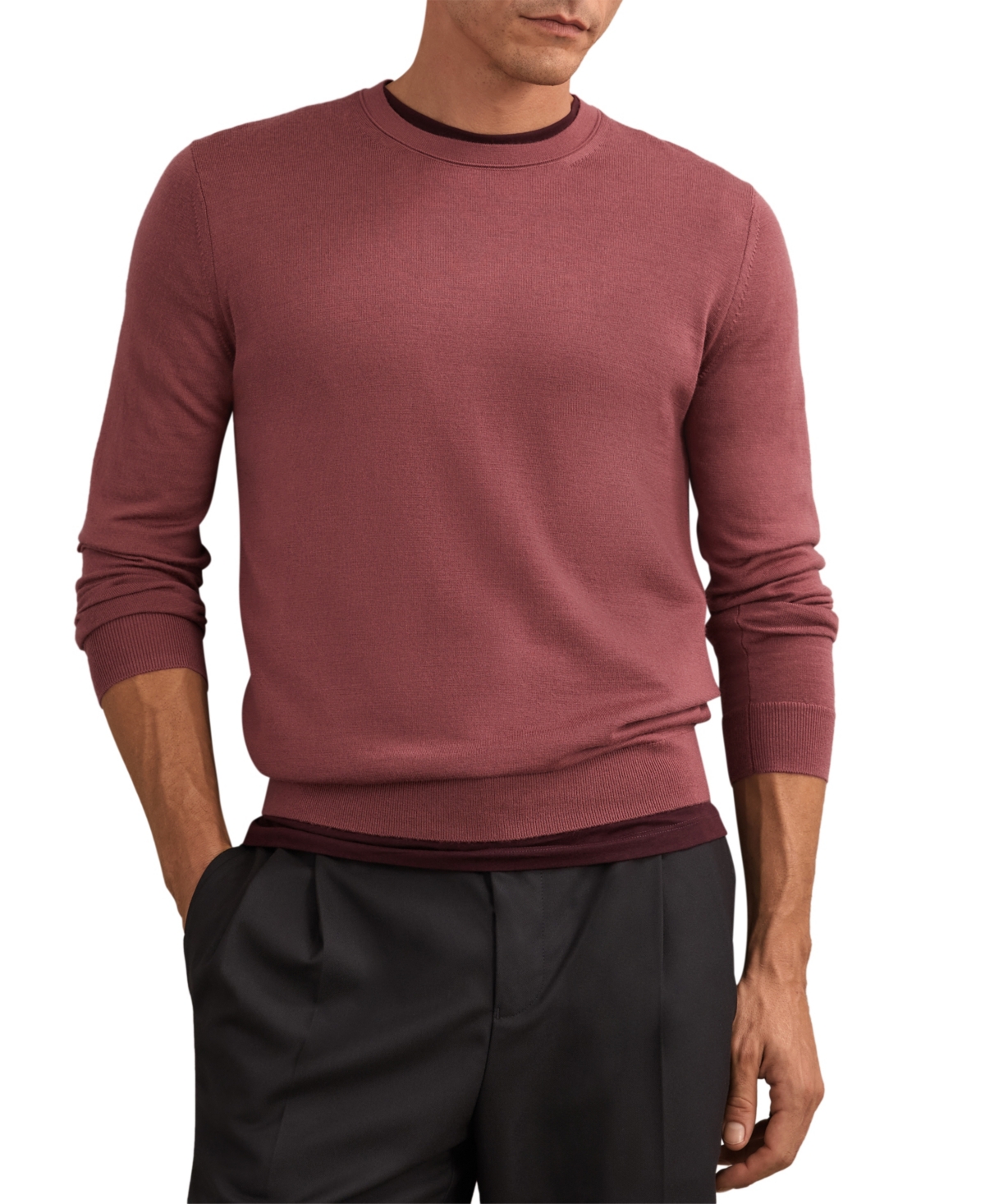 Reiss Men's Wessex Merino Wool Rib-Knit Slim-Fit Sweater