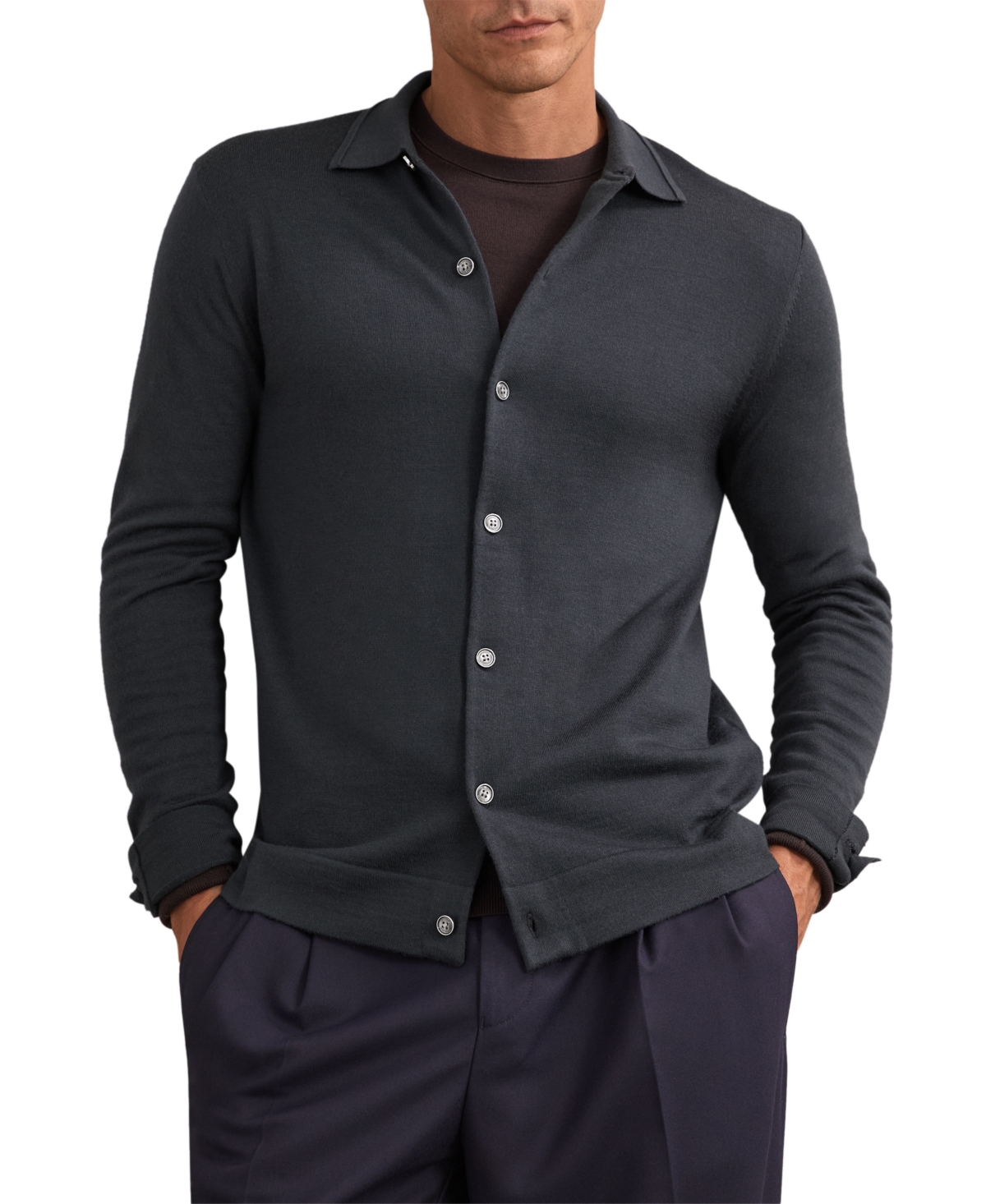 Reiss Men's Forbes Merino Wool Slim Fit Cardigan