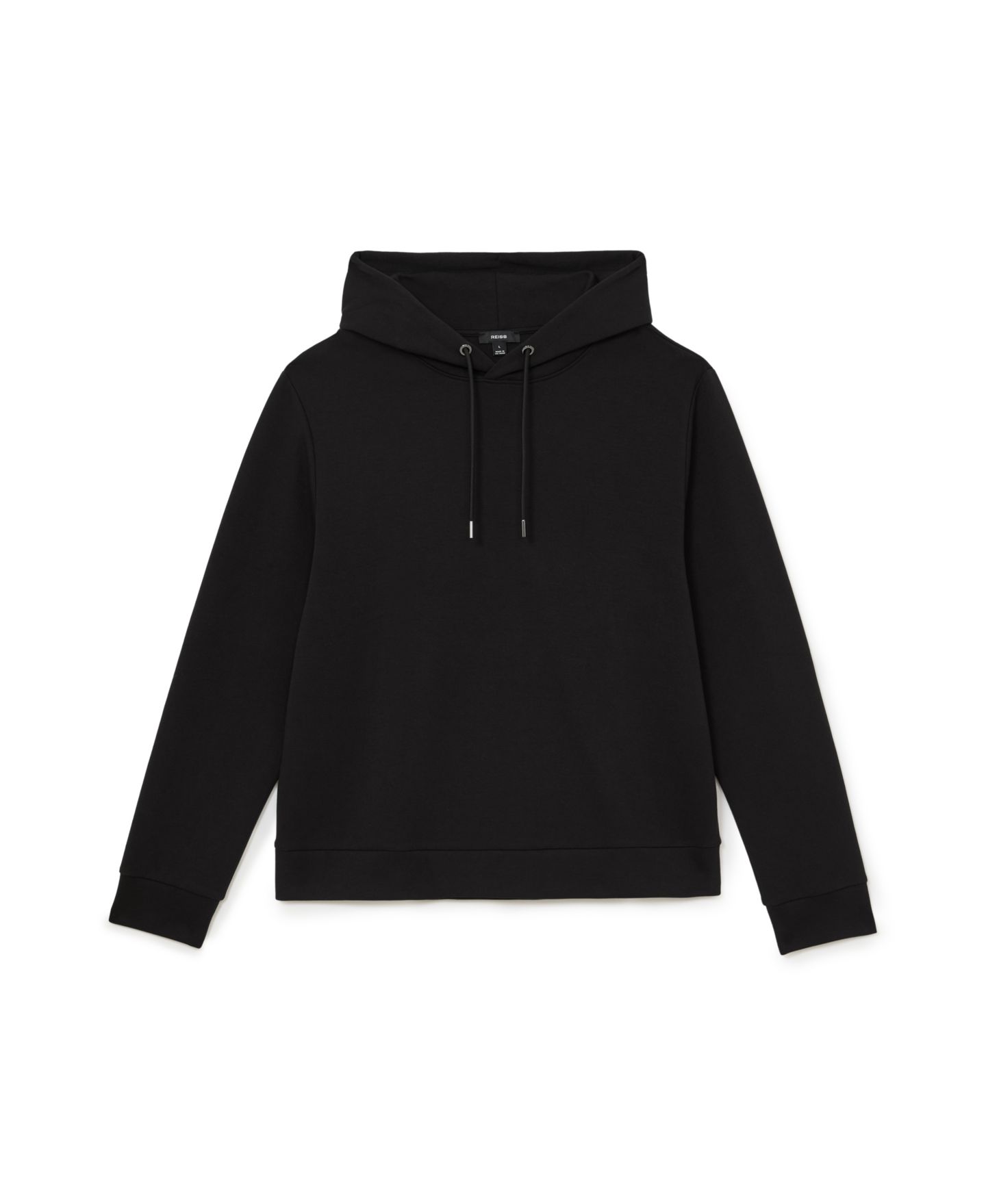 Мужское худи REISS Dane Sueded Interlock Jersey Regular Fit, цвет: Чёрный — фото 5
